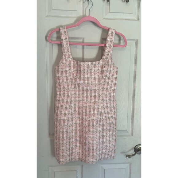 Rumored Pink Tweed Sleeveless Mini Dress Size 4 NWT - Picture 1 of 8